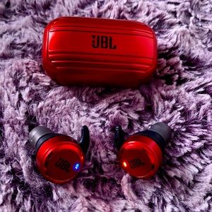 Red JBL earbuds, bought end of February and still got the box.
